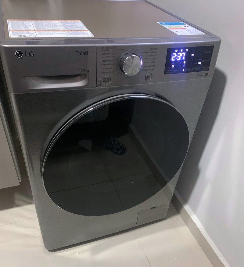 Lava e Seca LG 12kg Smart VC4 CV5012PC4 com Inteligência Artificial Água Quente e Fria Pra...