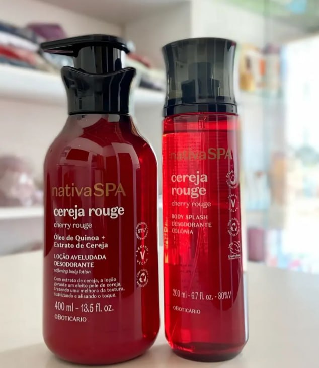 Combo Nativa Spa Cereja Rouge: Loção Corporal 400ml + Body Splash 200ml