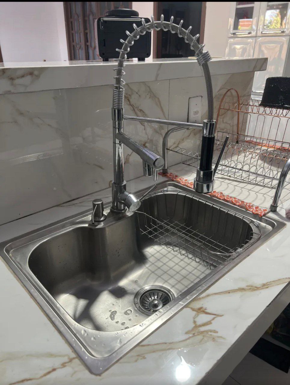 Kit Cuba Gourmet 60x42 Com Acessórios E Torneira Monocomando Cor Prateado