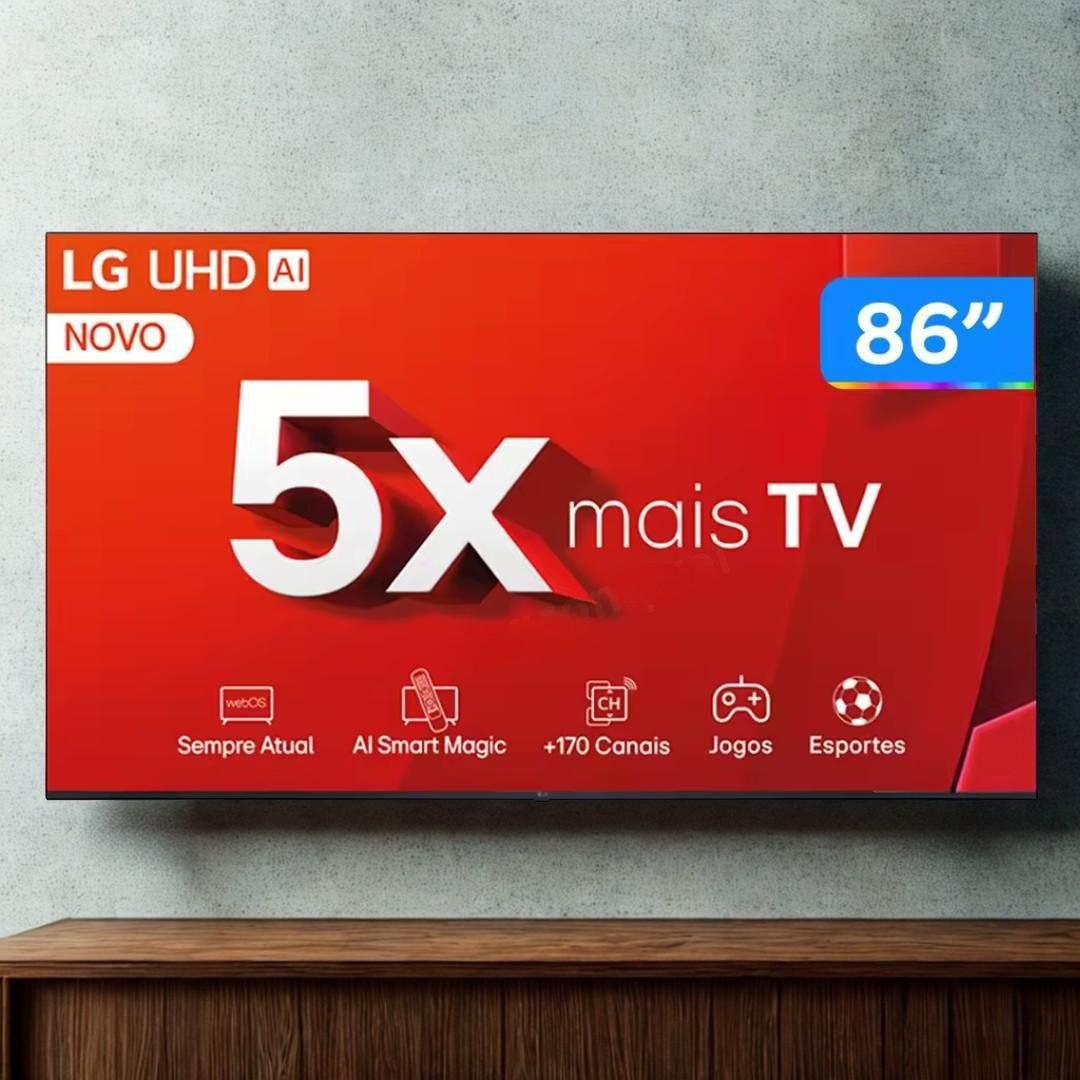 Smart TV 86" 4K LG Ultra HD 86UT8050 com Processador a5 Ger7 AI, Alexa/Chromecast integrad...