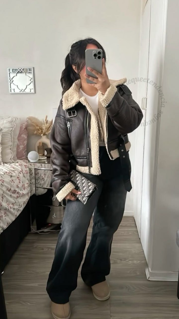 Outono Inverno Feminino Quente Solto Falso Pele De Cordeiro Casaco Curto Streetwear Retro ...