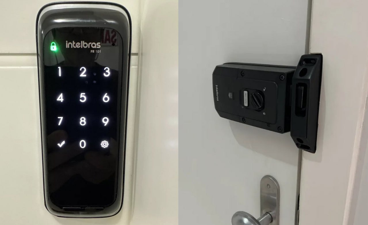 Fechadura Digital De Sobrepor Touch Screen Fr 101 Preta Intelbras