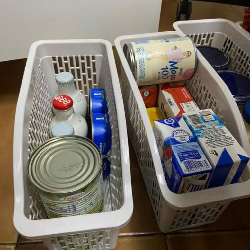 Kit Cesto Organizador Cozinha Geladeira Armário