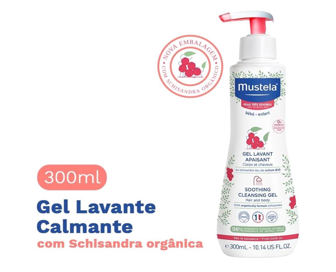 Mustela Gel Lavante Calmante 300ml para Pele Muito Sensível ou Sensibilizada – Sabonete Lí...