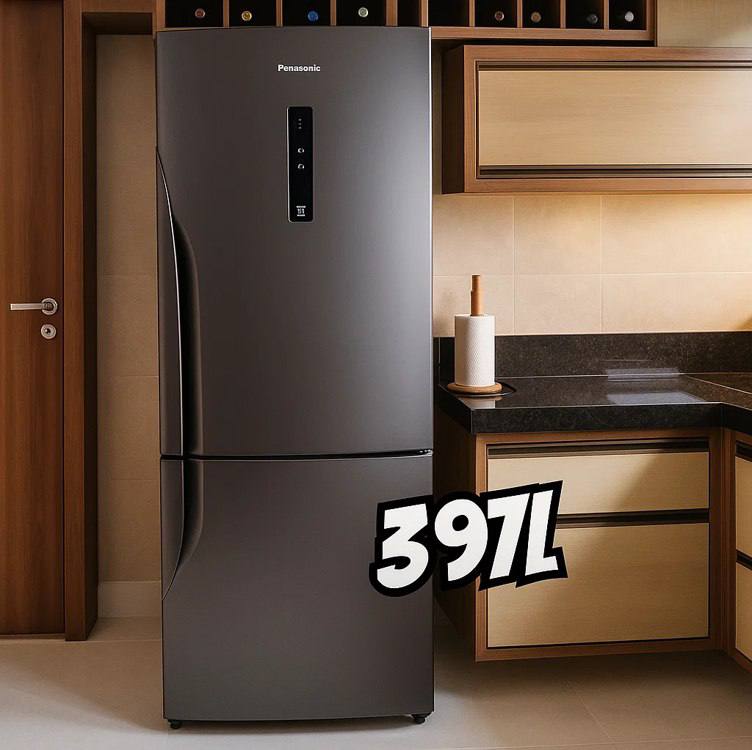 Geladeira/Refrigerador Panasonic Frost Free I - Inverse Titânio 397L NR-BB41PV1T