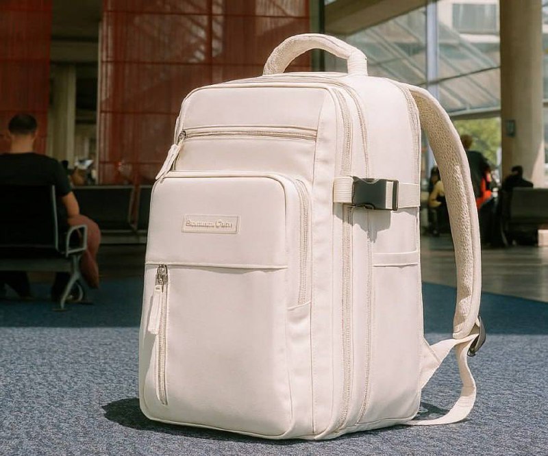 Mochila Viagem Executiva Grande Notebook Feminina Mas Branco