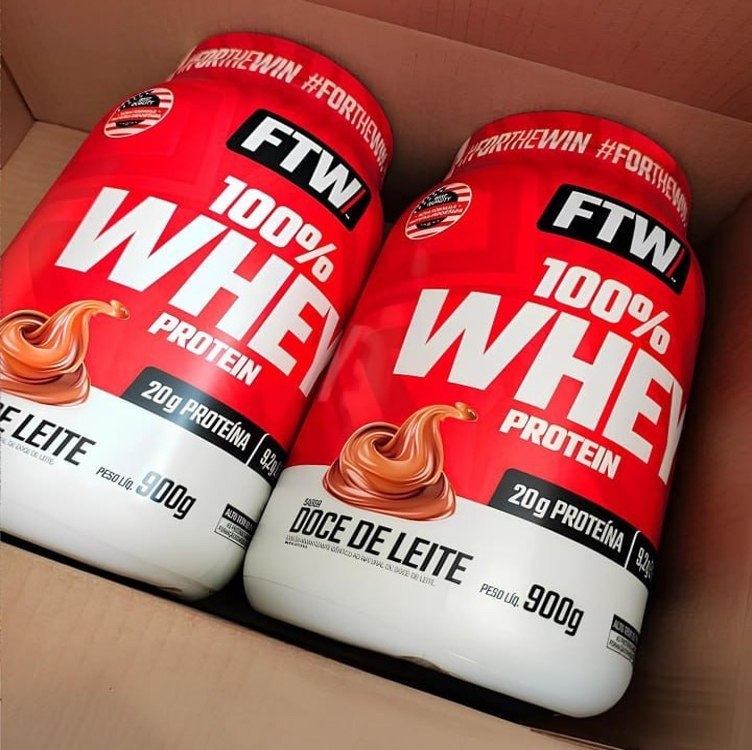 Whey Protein 100% Concentrado Pote 900g Sabor Leite - Ftw