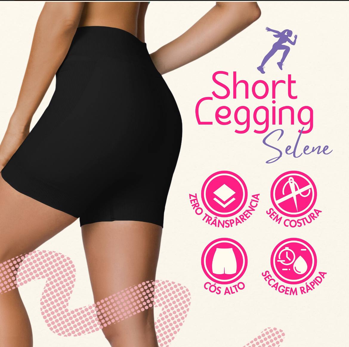 Short Academia Feminino Poliamida Selene Zero Transparência