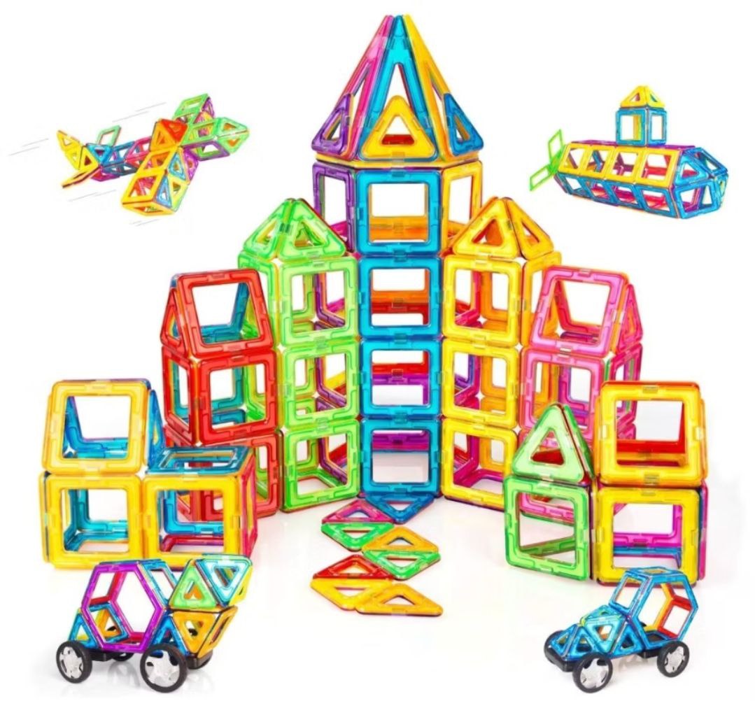 Blocos de Montar Magnéticos Brinquedo Educativo Infantil 120 Peças