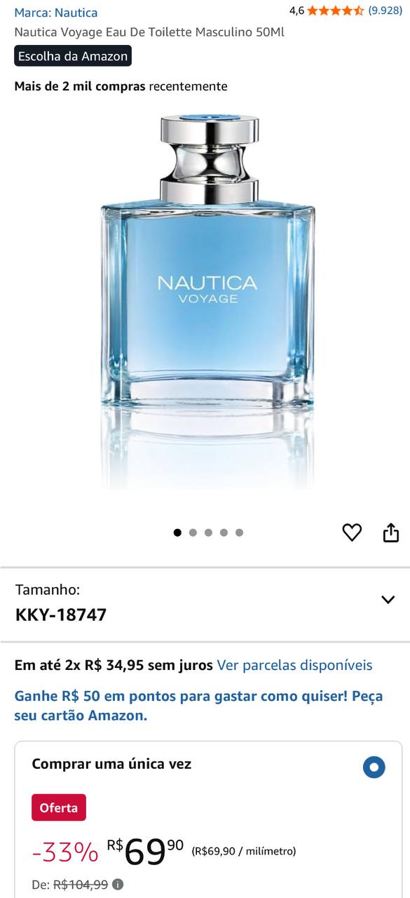 Nautica Voyage Eau De Toilette Masculino 50Ml