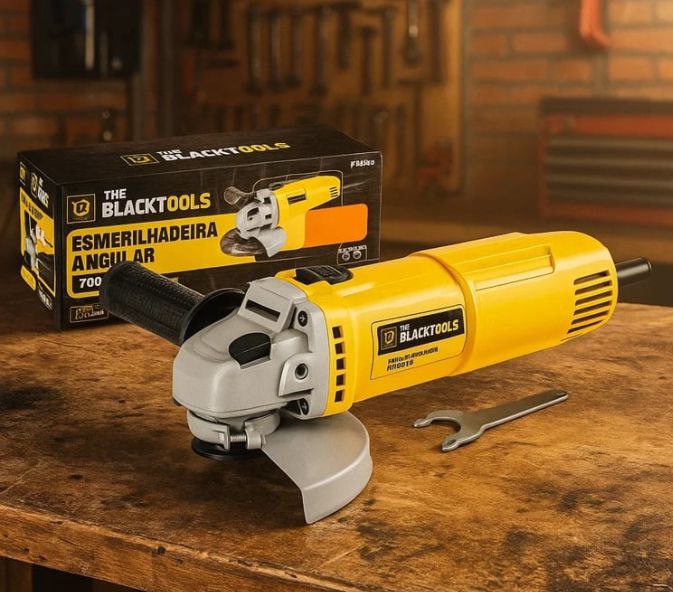 Esmerilhadeira Lixadeira Angular 4.1/2 11000rpm 780w The Black Tools Cor Amarelo Com 2 Dis...