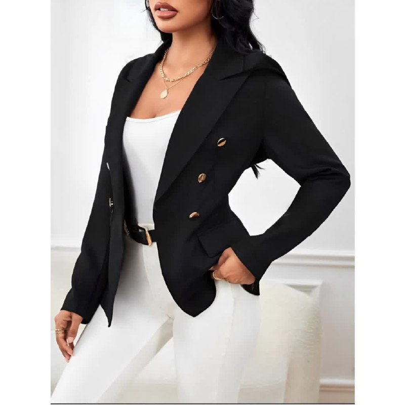 Blazer Feminino Casaco feminino Gola de Lapela.