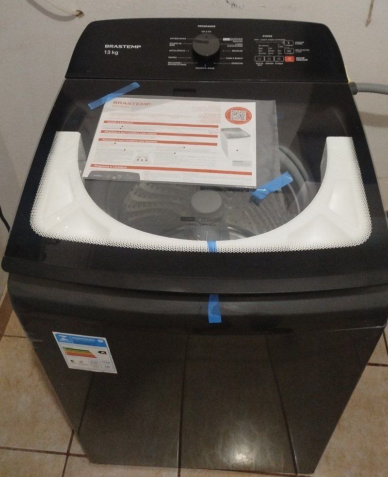Lavadora de Roupas Brastemp 13kg Cesto Inox - 12 Programas de Lavagem Platinum BWK13