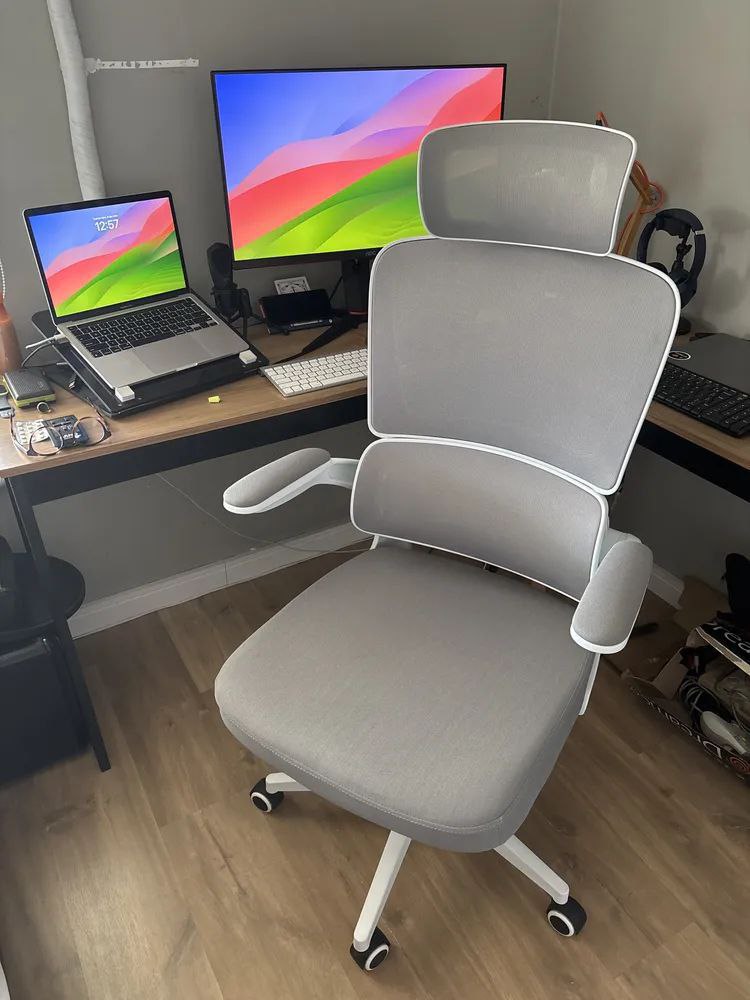 Cadeira Escritório Ergonômica Genebra G500 Luvinco Cor Cinza Com Suporte Lombar Estofado M...