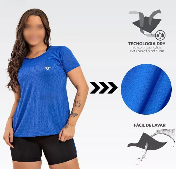 Kit 4 Blusas Feminina Fitness Dry Fit  Camiseta Academia