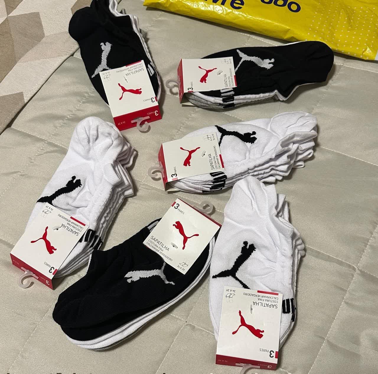 Kit 9 Pares Meias Puma Sapatilha Cano Curto Baixo