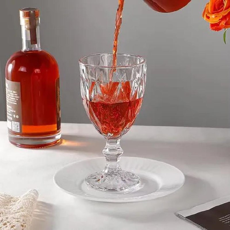 Jogo 6 Taças Vidro De Vinho / Água - Laradore Diamond 325ml