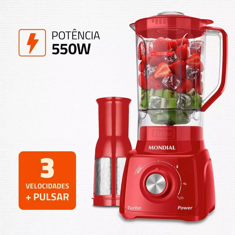 Liquidificador Turbo Power Mondial 2,2L 550w (L-99 Fr)