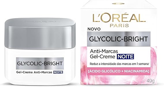 L'Oréal Paris Glycolic-Bright, Creme Anti-Marcas Noite com Ácido Glicólico e Vitamina E pa...
