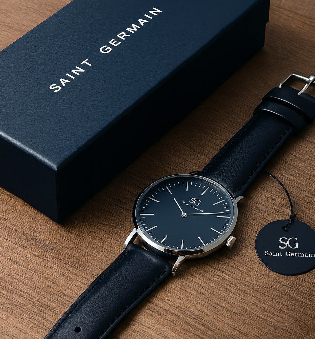 Relógio Saint Germain Murray Black Hill 40mm Cor Da Correia Preto Cor Do Bisel Prateado Co...
