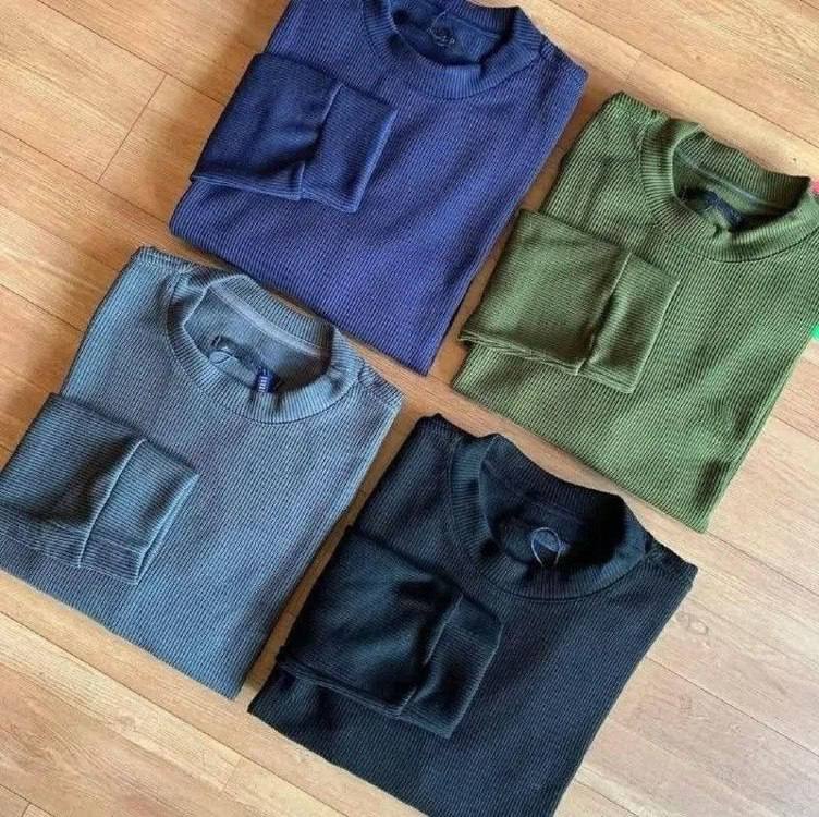 Blusa Tricô Masculina Lã Suéter Gola Careca Cardigan Inverno