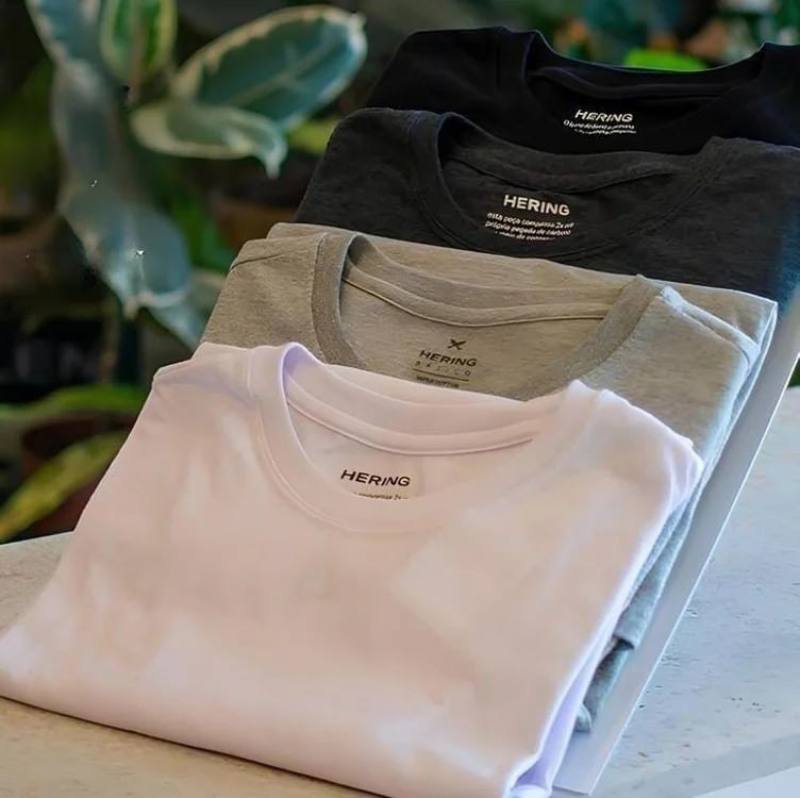 Kit Com 5 Camisetas Masculinas 4fv31den Básicas Slim Hering