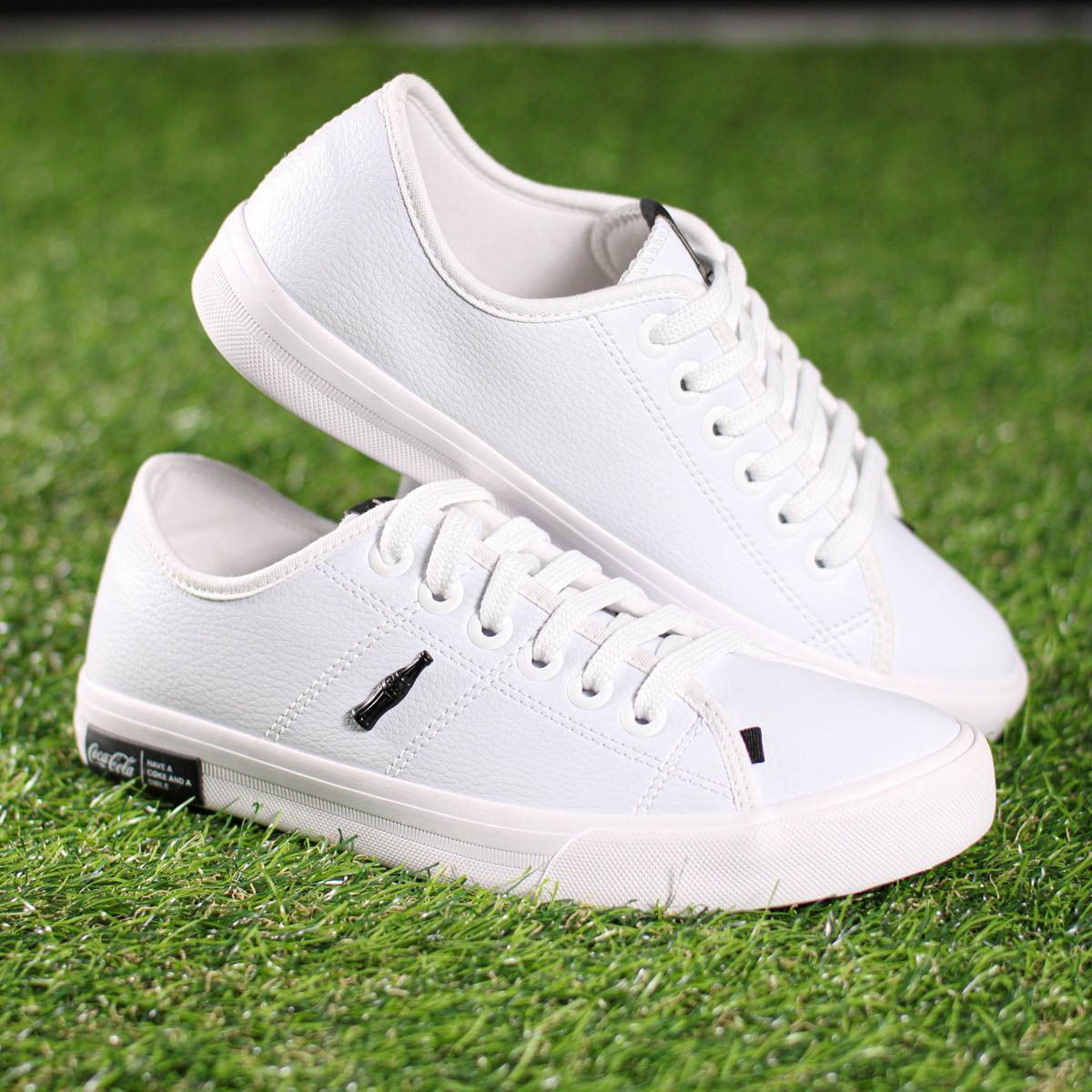 Tênis Coca Cola Branco Couro Confortável Casual - Feminino