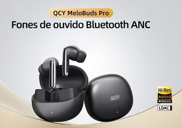 Fones de Ouvido QCY MeloBuds Pro, Fone Bluetooth com Cancelamento de Ruído Ativo, Certific...
