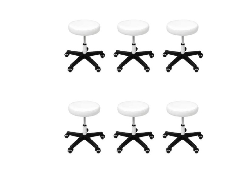 Kit 6 Cadeiras De Escritório Sem Encosto Mocho - Branco