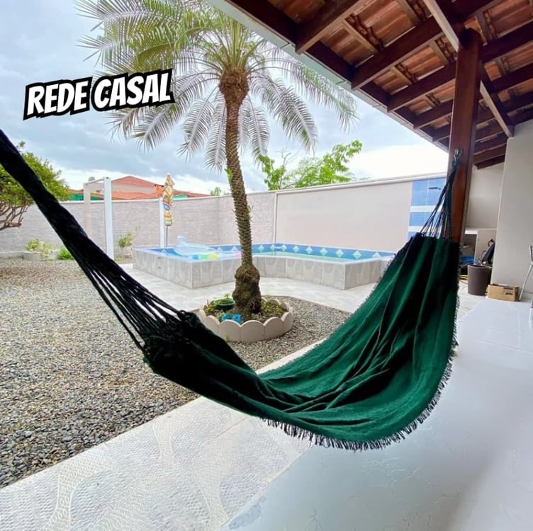  Rede Têxtil Rede De Dormir Casal Descanso Jeans Cor Verde