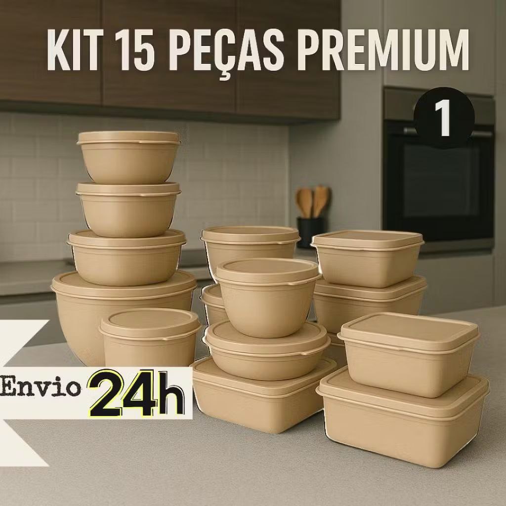 KIT 15 POTES PARA COZINHA VARIAVEIS