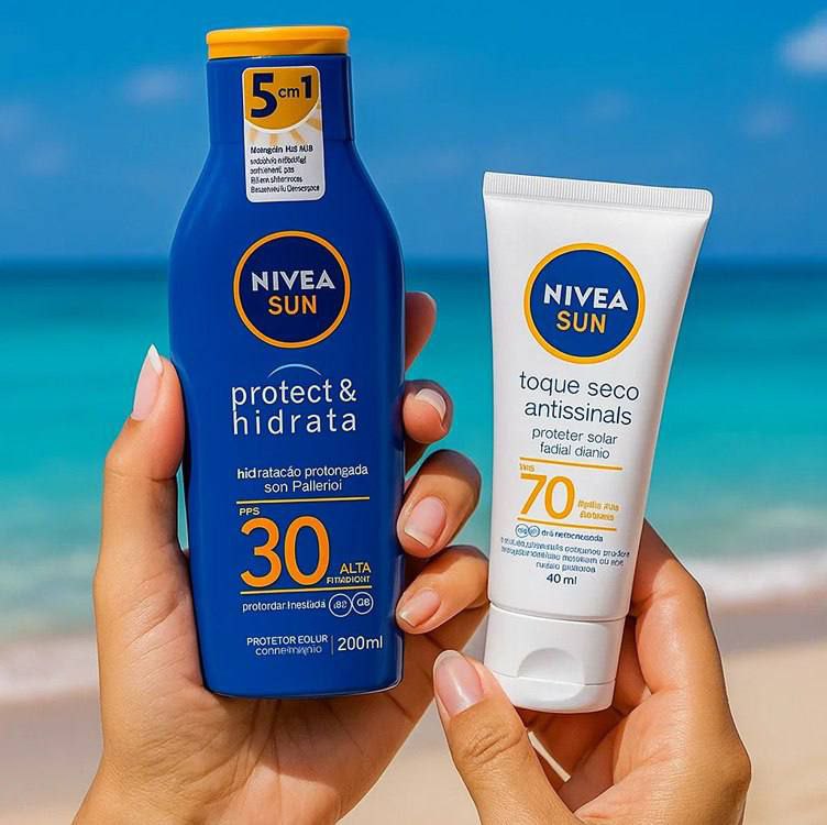 NIVEA SUN Protetor Solar Protect & Hidrata FPS 30 200ml + NIVEA SUN Protetor Solar Facial ...