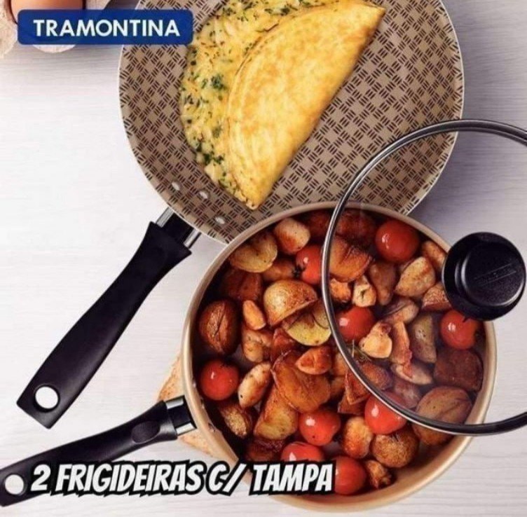Frigideira Tramontina Turim Com Tampa 16 E 20 Cm Vermelho