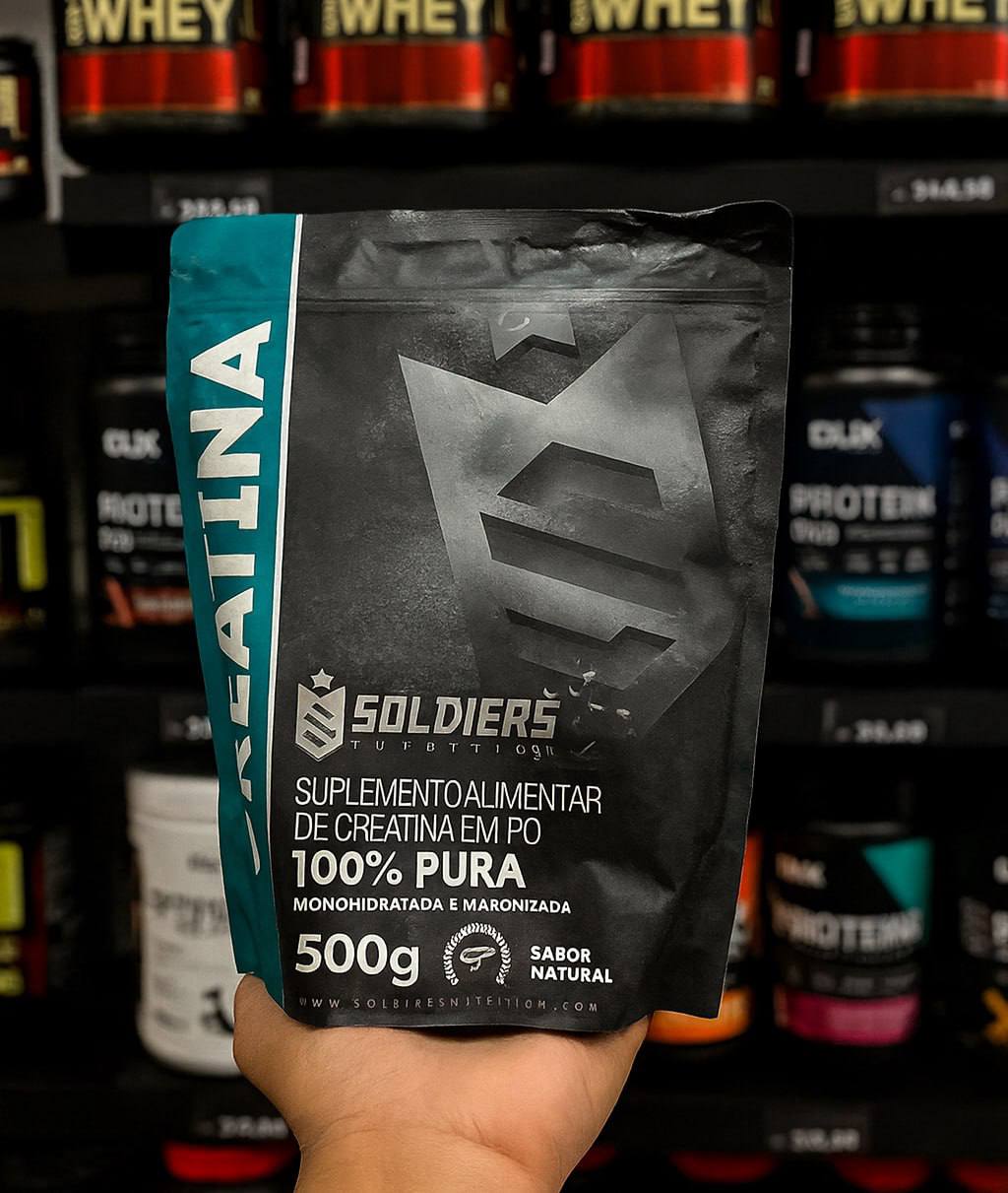 Creatina Monohidratada 500g - 100% Pura Importada - Soldiers Nutrition