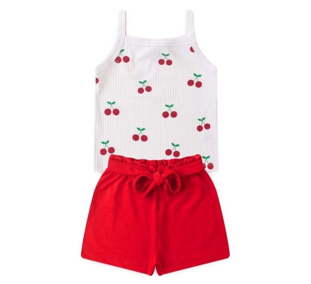 Conjunto Infantil Feminino Cerejinha Glitter
