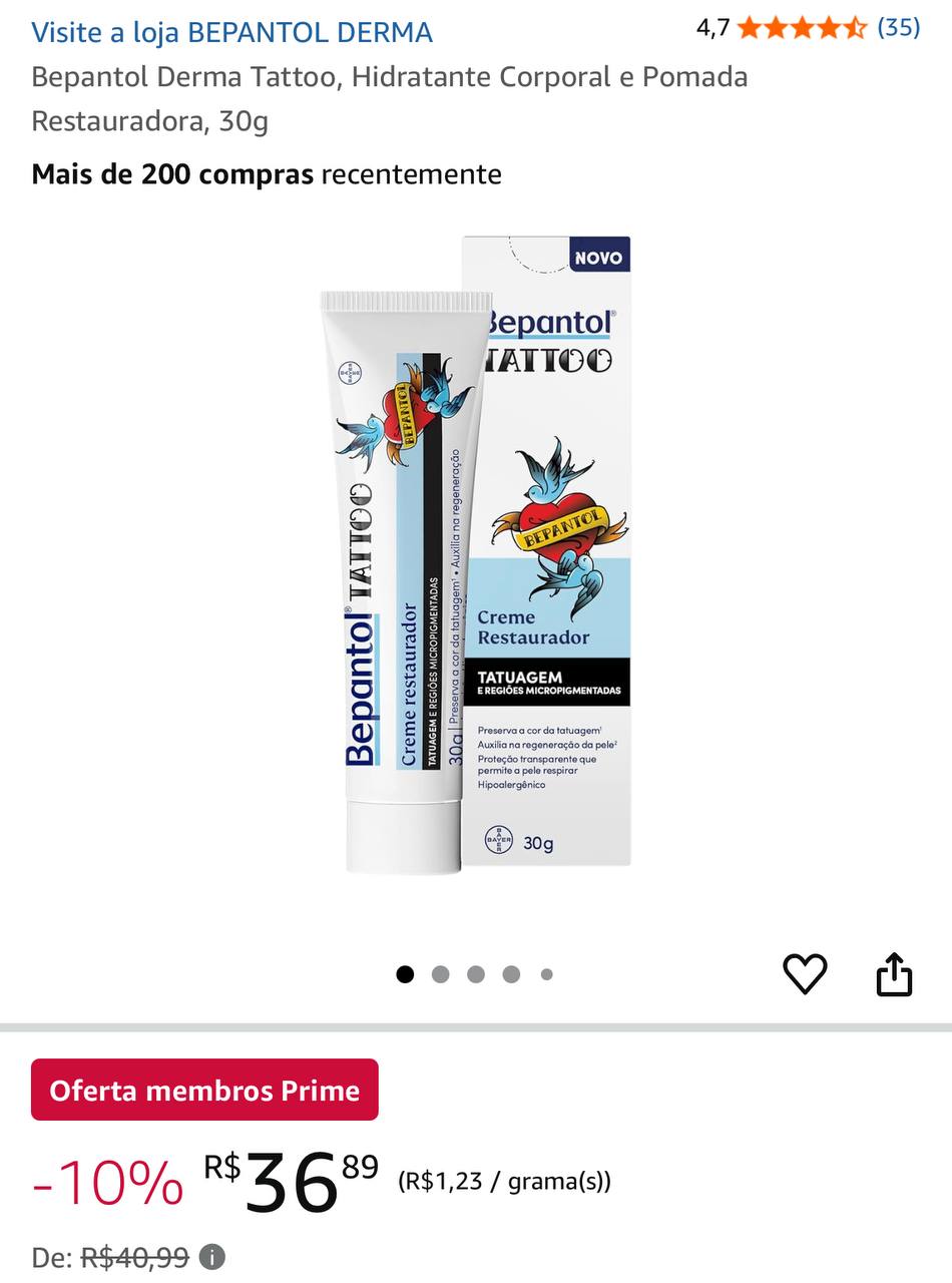 Bepantol Derma Tattoo, Hidratante Corporal e Pomada Restauradora, 30g