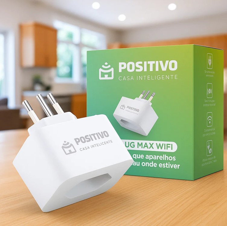 Smart Plug Max Wi-Fi Positivo Casa Inteligente, 16A, NBR 14136, Configuração Rápida, 1600W...