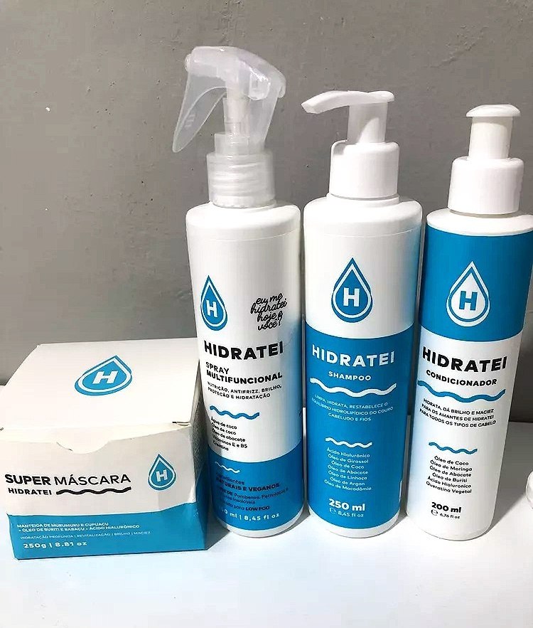 Leave-in + Máscara + Shampoo + Condicionador Linha Hidratei