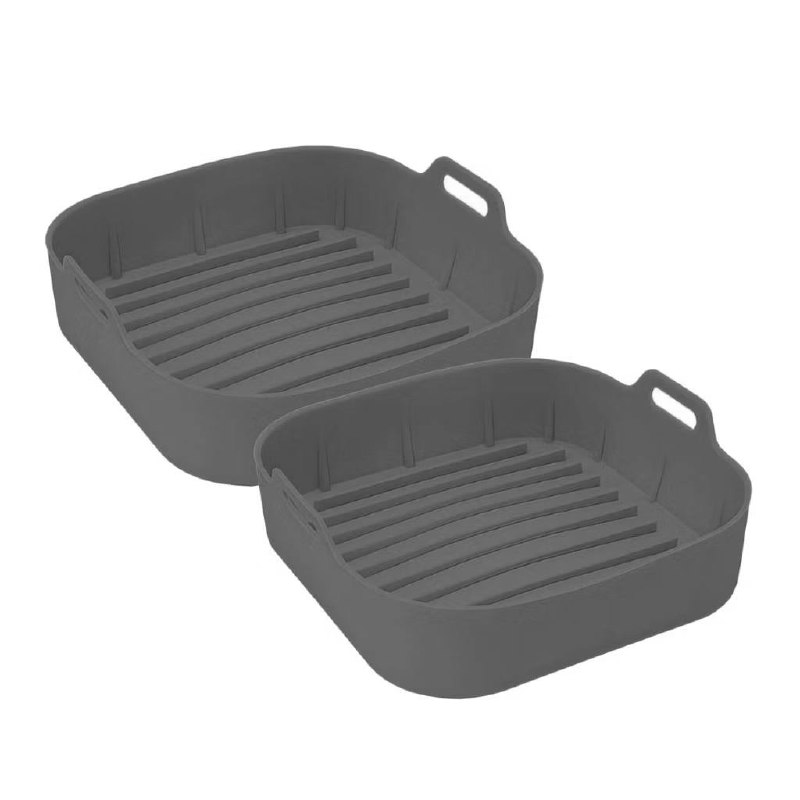 Kit 2 Forma de Silicone Air Fryer Grande 20CM Assadeira Fritadeira Quadrada