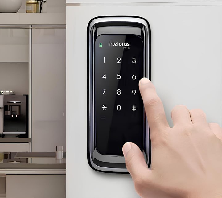 Fechadura Digital De Sobrepor Touch Screen Fr 101 Preta Intelbras