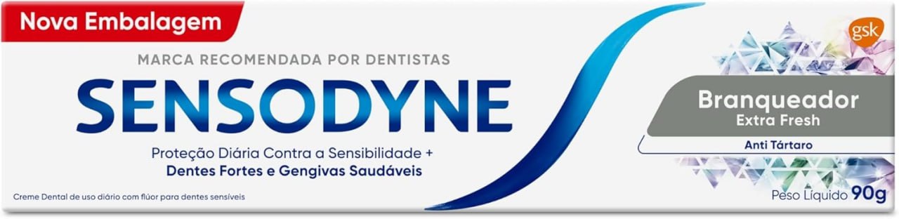 Sensodyne Creme Dental Branqueador Extra Fresh com Flúor, Anti Tártaro, Proteção Diária Co...