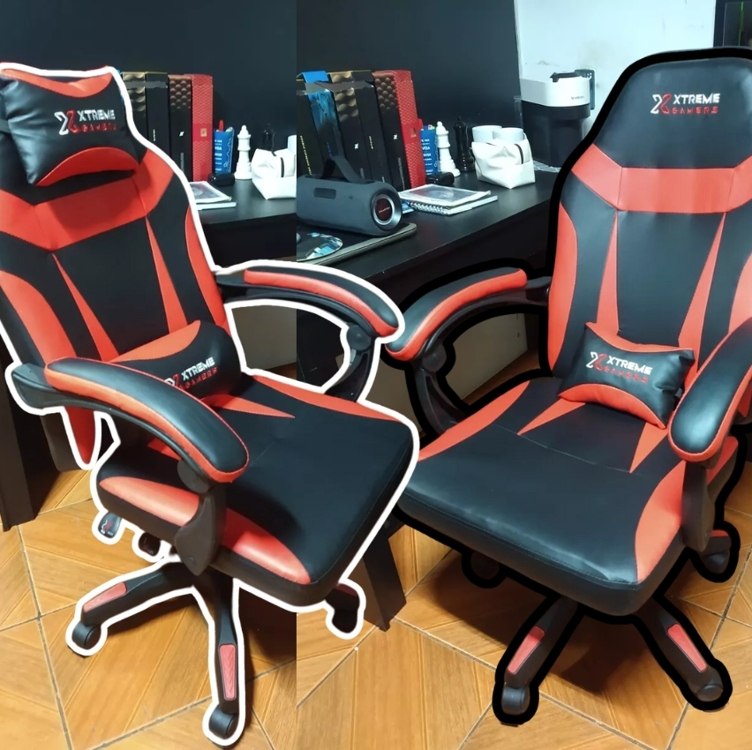 Cadeira De Escritório Xtreme Gamer Ergonômica Vermelha Com Estofado De Couro Sintético