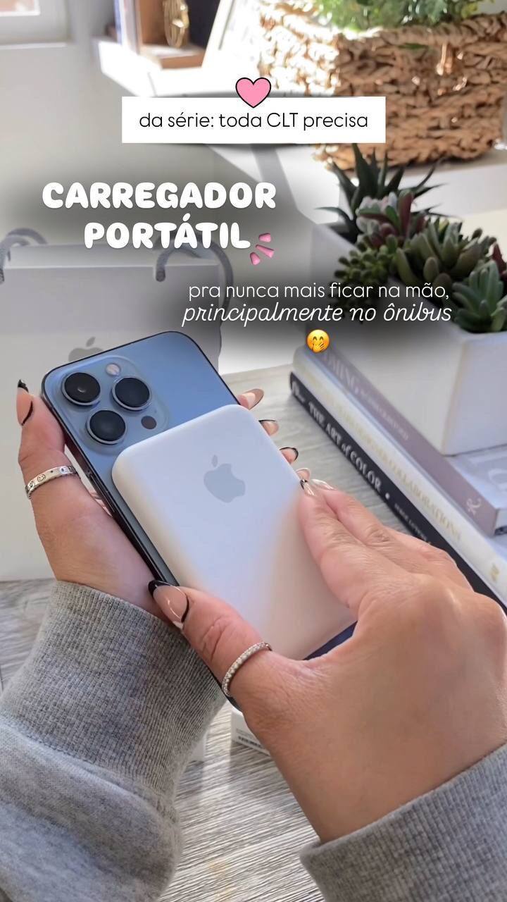Carregador Portátil Powerbank Para iPhone 11/12 / 13 /14Pro Max Mini bateria externa Portá...