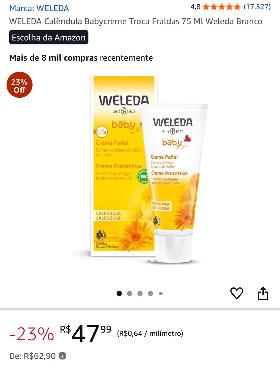 WELEDA Calêndula Babycreme Troca Fraldas 75 Ml Weleda Branco