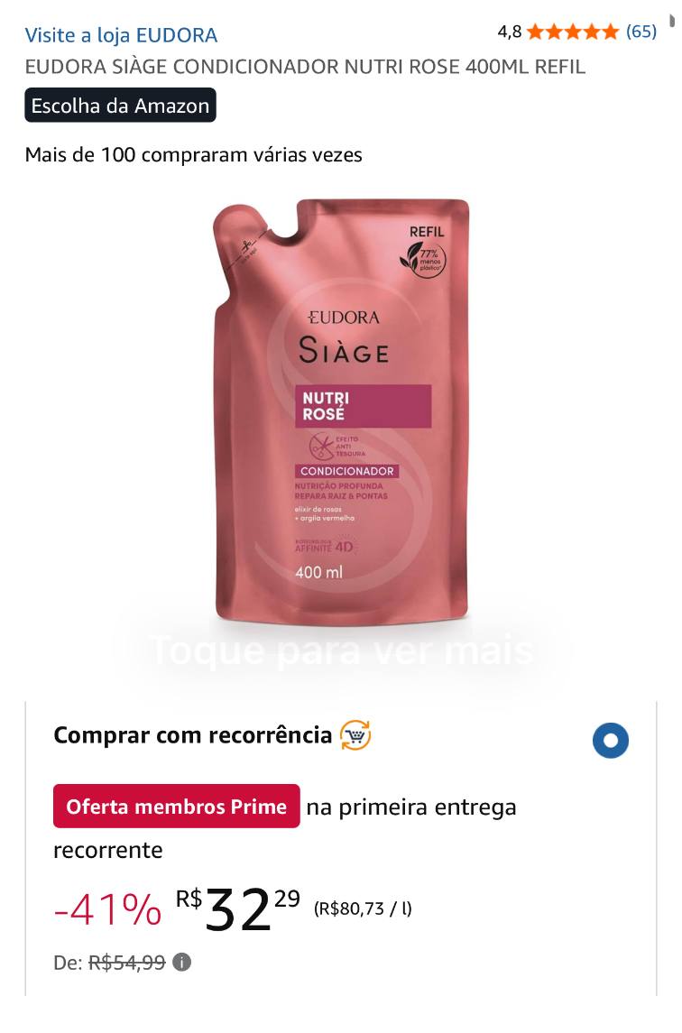 EUDORA SIÀGE CONDICIONADOR NUTRI ROSE 400ML REFIL