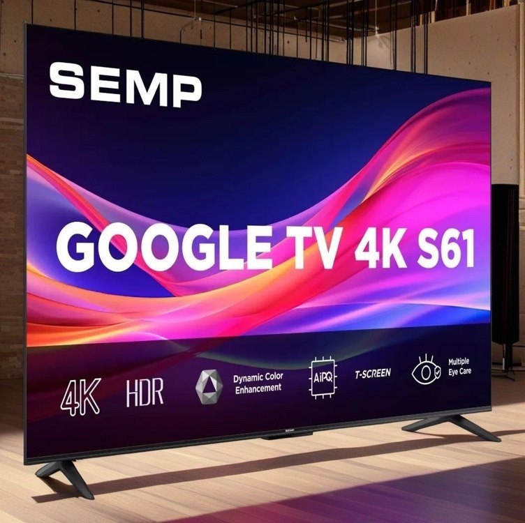 Smart TV 55" Semp 4K UHD LED S61 Google TV AiPQ Pro Google Assistente 3 HDMI