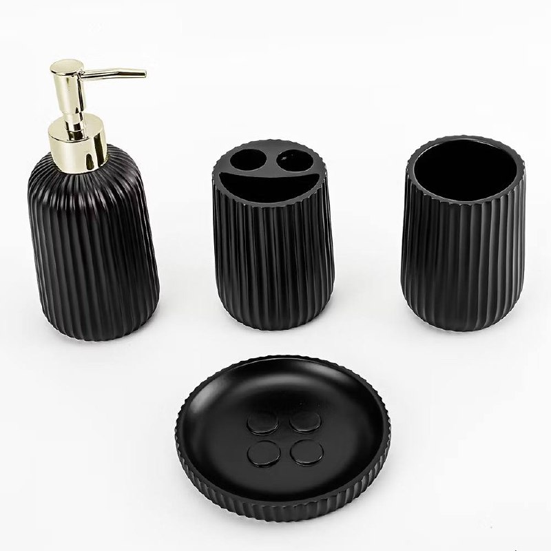 Kit Banheiro Dispensador De Sabonete Em Resina Conjunto De Porta-Escovas De Dente Luxo De ...