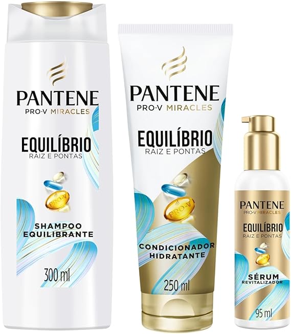 Pantene Kit PRO-V Miracles Equilíbrio Raiz e Pontas com Shampoo para cabelos mistos 300 ml...