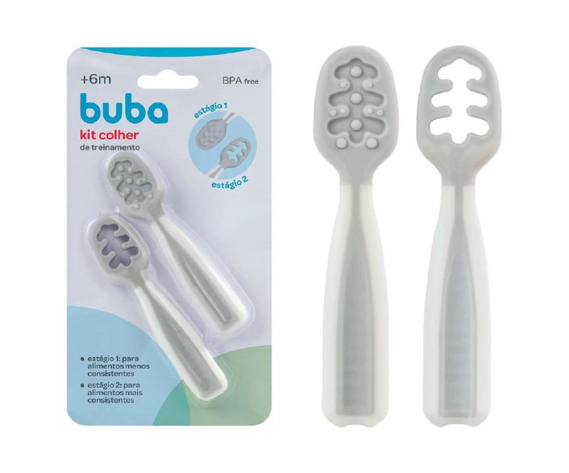 Buba Kit Colher De Treinamento Cinza