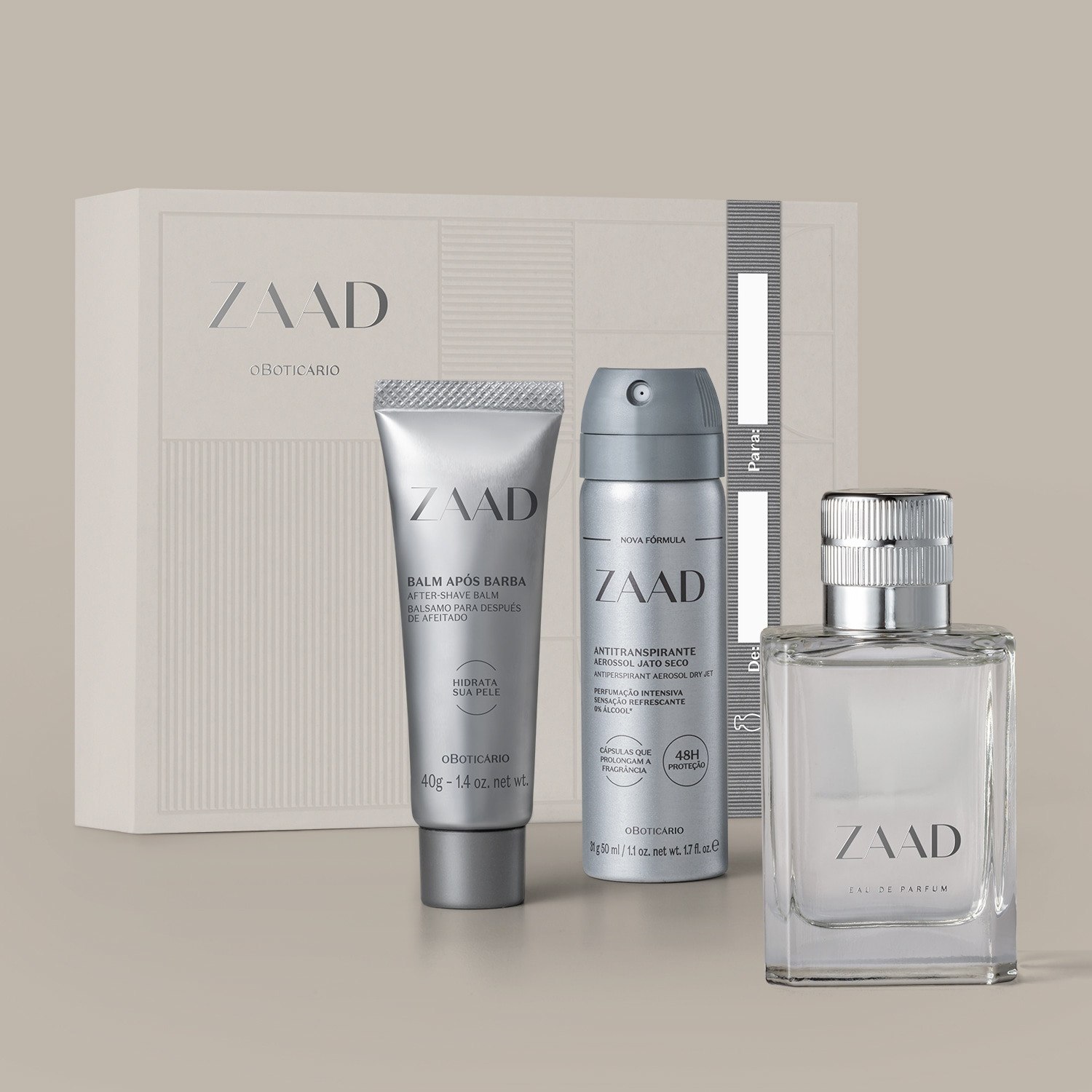 Kit Presente Zaad Masculino Boticário (Perfume, Desodorante e Pós-Barba)